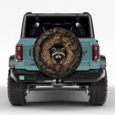 Raccoon In Tree Hollow Custom Jeep Wheel Cover With Camera Hole