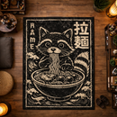 Raccoon Ramen Japanese Rectangular Area Rug