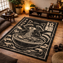 Raccoon Ramen Japanese Rectangular Area Rug