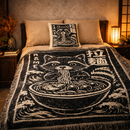 Raccoon Ramen Japanese Woven Throw Blanket