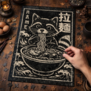 Raccoon Ramen Japanese Rectangle Jigsaw Puzzle