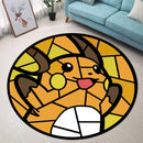Raichu Pokemon Stained Glass Round Rug
