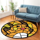 Raichu Pokemon Stained Glass Round Rug