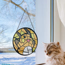 Raichu Pokemon Round Stained Glass Suncatcher
