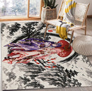 Raiden Shogun x Yae Miko Genshin Impact Japan Ink Style Rectangular Area Rug