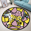 Raiku Pokemon Stained Glass Round Rug