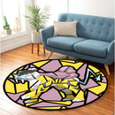 Raiku Pokemon Stained Glass Round Rug