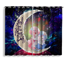 Ram And Rem Re Zero Love You To The Moon Galaxy Window Curtain