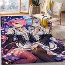 Ram And Rem ReZero Anime Rectangular Area Rug