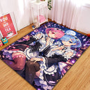 Ram And Rem ReZero Anime Rectangular Area Rug