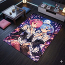 Ram And Rem ReZero Anime Rectangular Area Rug