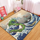 Rayquaza Vs Dyoxic Pokemon The Great Wave Rectangular Area Rug