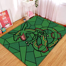 Rayquaza Pokemon Stained Glass Rectangular Area Rug