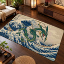 Rayquaza Pokemon The Great Wave Rectangular Area Rug