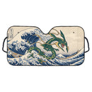 Rayquaza Pokemon The Great Wave Japan Custom Car Windshield Sunshades