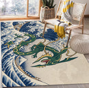 Rayquaza Pokemon The Great Wave Rectangular Area Rug