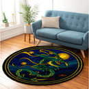 Mega Rayquaza Pokemon Starry Night Round Rug