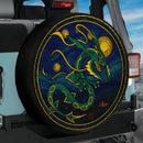 Rayquaza Starry Night Pokemon Stained Glass Jeep Car Spare Tire Cover