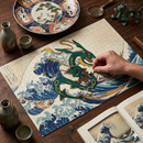 Mega Rayquaza Pokemon The Great Wave Japan Jigsaw Puzzle