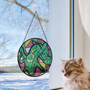 Rayquaza Pokemon Round Stained Glass Suncatcher