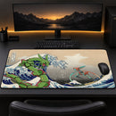 Rayquaza vs Dyoxic Pokemon The Great Wave Japan Desk Mat
