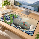 Rayquaza vs Dyoxic Pokemon The Great Wave Japan Desk Mat