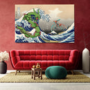 Rayquaza vs Dyoxic The Great Wave Japan - Living Room - Canvas Wall Art - Print - Wall Decor