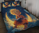 Goku Reading On A Crescent Moon Quilt Bed Sets