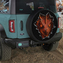 Red Dragon Tearing Car Spare Tire Cover
