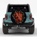 Red Dragon Tearing Car Spare Tire Cover
