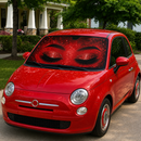 Red Glitter Lashes Eyes Car Auto Sunshades