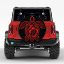 Red Hibiscus Sea Turtle Custom Jeep Wheel Cover With Camera Hole