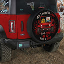 Red Jeep Finn And Jake Love Dog Custom Wheel Cover With Camera Hole