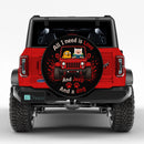 Red Jeep Finn And Jake Love Dog Custom Wheel Cover With Camera Hole