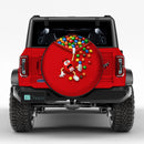 Red Jeep M&M Chocolate Candy Spill Car Spare Tire Cover
