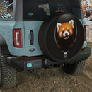 Red Panda Zipper Jeep Car Spare Tire Cover