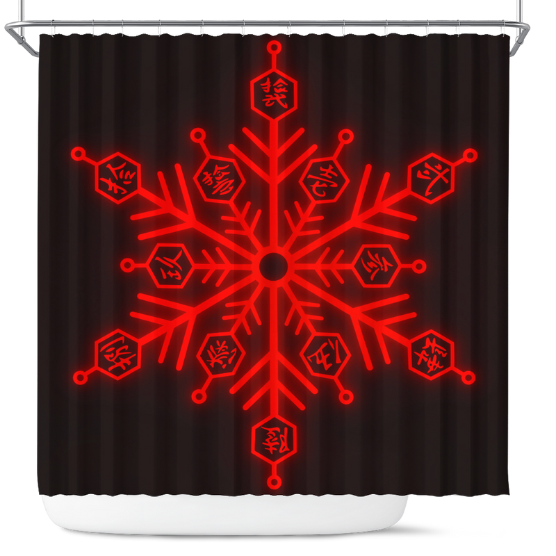 Demon Slayer Akaza Red Compass Needle Shower Curtain