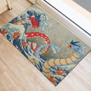 Red Vs Blue Gyarados Pokemon The Great Wave Japan Doormat Home Decor
