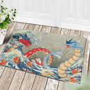 Red Vs Blue Gyarados Pokemon The Great Wave Japan Doormat Home Decor