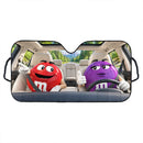 Red & Purple M&M Chocolate Custom Car Windshield Sunshades