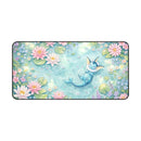 Relaxing Vaporeon Floral Water Lilies Desk Mat