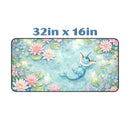 Relaxing Vaporeon Floral Water Lilies Desk Mat