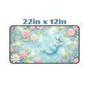 Relaxing Vaporeon Floral Water Lilies Desk Mat