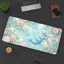 Relaxing Vaporeon Floral Water Lilies Desk Mat
