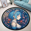 Rem From The Anime ReZero Starting Life In Another World Stained Glass Round Rug