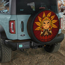 Yoga Meditation Mandala Rengoku Kyojuro Demon Slayer Stained Glass Jeep Car Spare Tire Cover