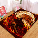 Rengoku Stained Glass Demon Slayer Rectangular Area Rug