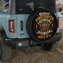 Retired Firefighter Car Spare Tire Cover With Camera Hole