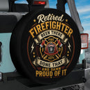 Retired Firefighter Car Spare Tire Cover With Camera Hole
