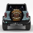 Retired Firefighter Car Spare Tire Cover With Camera Hole